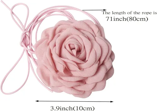 Miniatura 3 de Gargantilla de flores para mujer, gargantillas de rosas grandes, gargantilla floral para fiestas, novias, bodas, fiestas, collares de verano