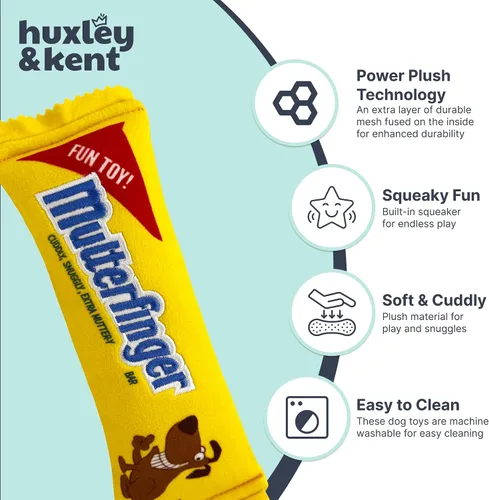 Miniatura 5 de Huxley & Kent Juguete Divertido para Perros con Chirriador – Juguetes de Felpa Power Plush con Sonido para Perros Pequeños, Medianos y Grandes