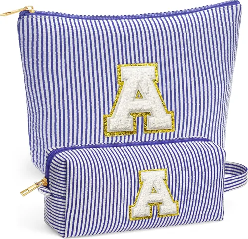 Miniatura 28 de Set de Bolsos de Maquillaje de Viaje - Bolso Inicial de Aseo de Viaje, Bolso de Cosméticos Portátil Bolso de Maquillaje de Viaje con Artículos Azul