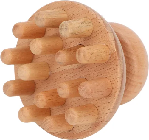 HURRISE Masajeador de cabeza de madera, forma elimina molestias, reduce el estrés, herramienta de masaje de cabeza para dolor de cabeza