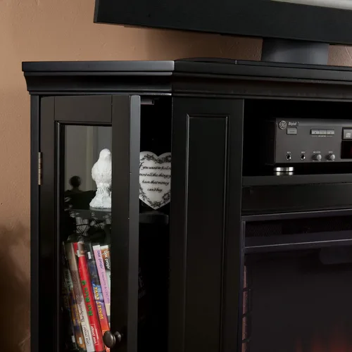 Miniatura 9 de SEI Furniture Claremont Chimenea de esquina eléctrica convertible que cambia de color, color negro