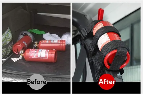 Miniatura 6 de Voodonala Soporte ajustable para extintor de incendios para Jeep Wrangler TJ YJ CJ JK JKU JL JLU JT y Ford Bronco Bronco Sport, soporte de correa