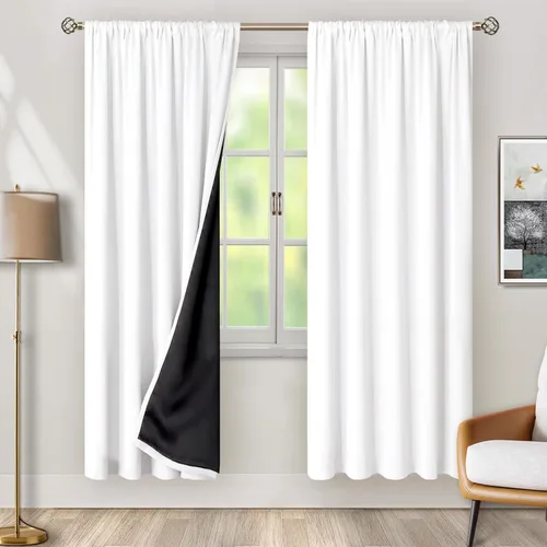 Miniatura 42 de BGment - Cortinas opacas para sala de estar de 63 pulgadas de largo, juego de 2 paneles, cortinas para oscurecer toda la habitación, cortinas