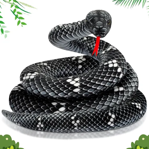 Hiboom Peluche de serpiente gigante de 110 pulgadas, animal de peluche realista realista para fiestas de cumpleaños, regalos, decoración de bromas