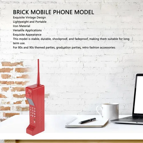 Miniatura 4 de Teléfono celular vintage, adorno retro de ladrillo para teléfono celular, accesorios de teléfono de ladrillo de la vieja escuela, modelo retro