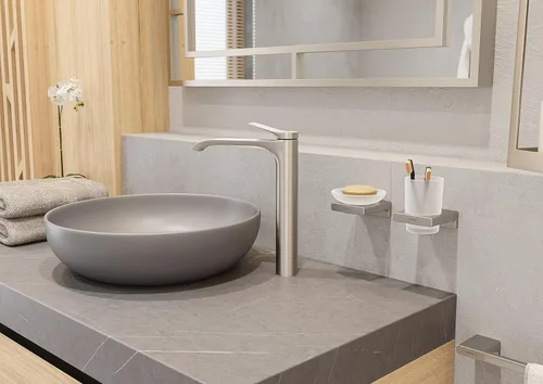 Miniatura 3 de hansgrohe AddStoris 41772820 - Portarrollos de papel higiénico con estante en níquel cepillado cepillado níquel