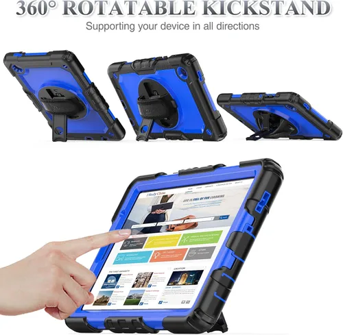 Miniatura 3 de SEYMAC stock Funda para Samsung Galaxy Tab A7 Lite de 8.7 pulgadas con protector de pantalla y soporte para lápiz [correa de mano giratoria 360]