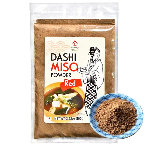 YAMASAN KYOTO UJI Polvo de Miso Rojo Japonés Dashi, Miso de Soja Liofilizado con Polvo de Dashi Umami, Práctico para Sopa de Miso de Sabor Rico y