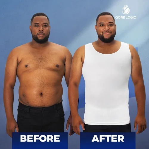 Miniatura 7 de QORE LOGIQ Camisas de compresión de ginecomastia para hombres, camiseta sin mangas adelgazante, moldeador de cuerpo, fajas para hombres, sujetador