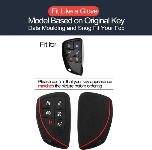 Miniatura 2 de 2 piezas compatibles con Chevy Chevrolet Colorado Suburban Tahoe Buick Envision GMC Canyon Yukon XL Honda Prologue 6 botones funda llavero protector