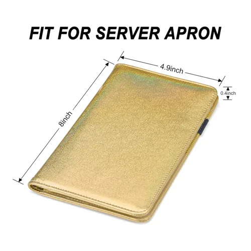Miniatura 2 de Libreta organizadora para camarera Book&Waitstaff; de piel con brillos y cartera y bolsillo con cierre; lindo organizador con bolsillo para monedas