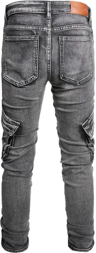 Miniatura 3 de Jeans elásticos ajustados para hombre, jeans ajustados rasgados para hombre, pierna recta, cómodos, cintura flexible, pantalones de mezclilla tipo