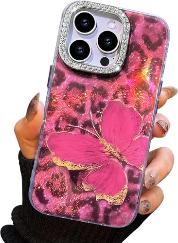Miniatura 39 de I-MGAE-IN-AR Funda compacta para iPhone 11, diseño de mariposa, marco de protección de lente de cámara con diamante 3D, bonitas fundas protectoras