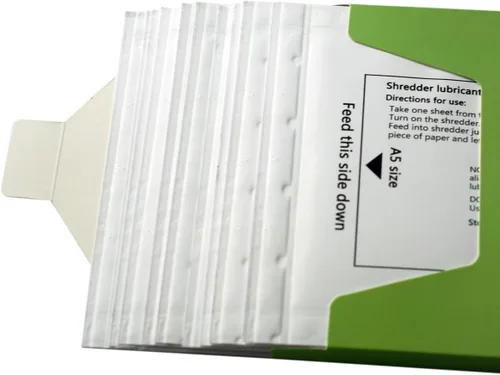 Miniatura 5 de Paquete de 28 hojas lubricantes para trituradoras de papel, trituradoras de papel, hoja de limpieza y afilado de aceite para trituradoras de papel