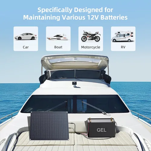 Miniatura 8 de ZOUPW Cargador de batería solar de 40 W y 12 V, 2 unidades de mantenimiento de batería solar de 20 W con controlador de carga inteligente integrado