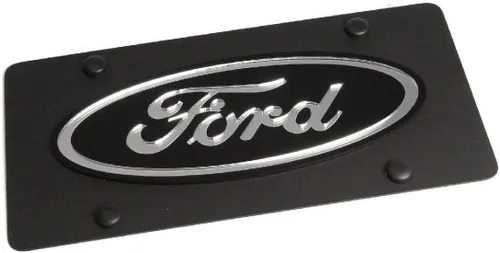 Eurosport Daytona Marco de matrícula de acero inoxidable negro Ford con logotipo de espejo negro 3D etiqueta novedosa