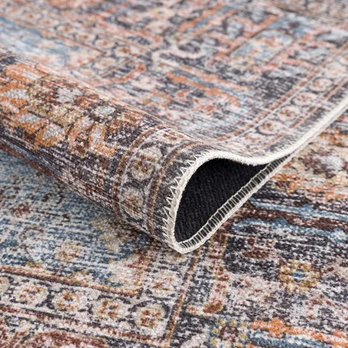 Miniatura 7 de Hauteloom Wentworth - Alfombra lavable a máquina para sala de estar, dormitorio, borde de medallón, diseño floral desteñido, oriental tradicional