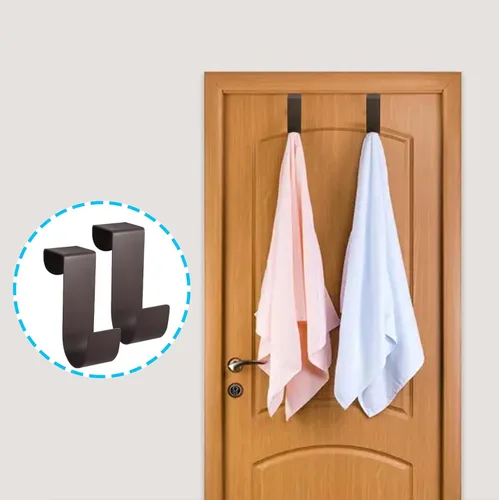 Miniatura 4 de Biaungdo 6 Piezas Ganchos para Puerta de Gabinete, Ganchos Colgadores Organizadores Soporte de Acero Inoxidable Marrón para la Parte Posterior