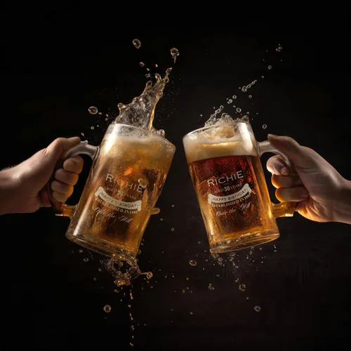 Miniatura 6 de Taza de Cerveza Personalizada de 16 oz con Fuente Personalizada Grabada en Vidrio con Tu Texto – Regalo Único para Papá, Esposo, Cumpleaños, Boda