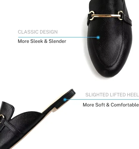Miniatura 2 de MUSSHOE - Zuecos para mujer, planos, cómodos, tipo mocasín sin talón