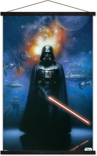 Miniatura 7 de Trends International Star Wars: Saga - Póster de pared de Vader in Space, 14.725 x 22.375 pulgadas, versión enmarcada de madera de granero