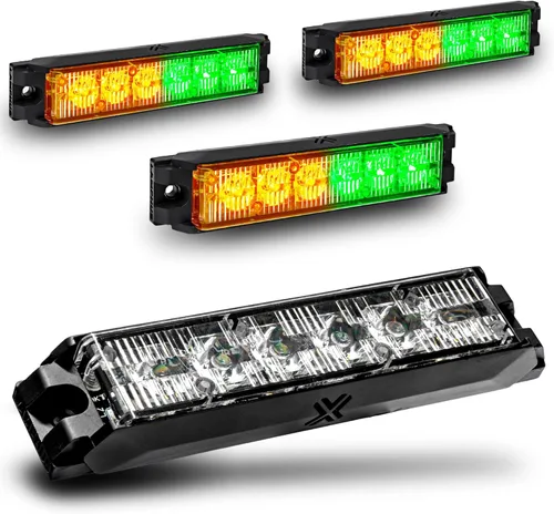 Miniatura 43 de LAMPHUS NanoFlare - Luz de advertencia estroboscópica de 5 pulgadas y 6 W, color blanco ámbar, luz de advertencia estroboscópica para parrilla