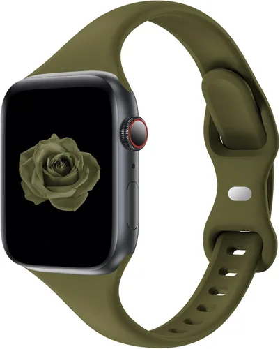 Miniatura 9 de Acrbiutu - Correas compatibles con Apple Watch de 38, 40, 41, 42, 44, 45, 46 y 49 mm, delgada, de silicona, para iWatch serie Ultra, 10, 9, 8, 7, 6