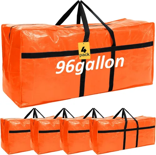 Miniatura 22 de 4 Piezas Bolsas de Mudanza Grandes con Cremallera y Asas Bolsas de Lona Tipo Duffle Plegables de Almacenamiento Extra Resistentes Extra Grandes