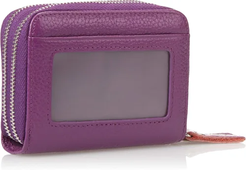 Miniatura 2 de KALMOR Billeteras de piel para mujer, con doble cremallera, con bloqueo RFID y bolsillo para monedas, 4. 25 x 3. 0 x 1.5