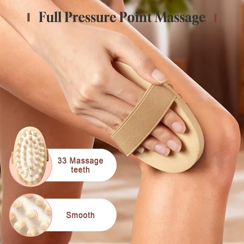 Miniatura 5 de 2 cepillos de masaje Meridian, herramientas de masaje de terapia de madera con aceite esencial, cepillo meridiano de mano para grasa del vientre