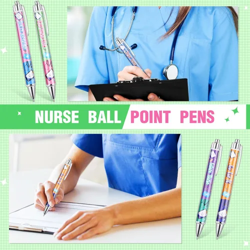 Miniatura 5 de Jetec 50 Piezas Bolígrafos de Enfermera Bolígrafos Esféricos a Granel Regalo de Navidad CNA Apreciación Tinta Bolígrafos Divertidos Juego Médico