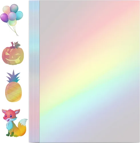 Miniatura 13 de 36 hojas de láminas laminadas holográficas transparentes, papel adhesivo autoadhesivo para papel adhesivo, láminas de vinilo transparentes