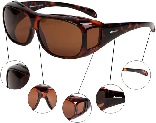 Miniatura 4 de Escudo solar polarizado que se ajusta sobre gafas de sol de conducción para hombres y mujeres Leopardo