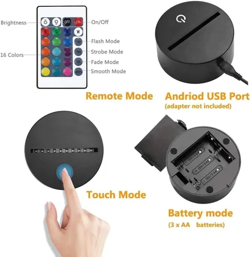 Miniatura 7 de Luz nocturna 3D para niños, lámpara LED de karate taekwondo con control remoto, 16 colores cambiantes, acrílico, regalo de cumpleaños para niños