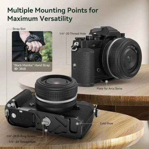 Miniatura 7 de SmallRig Z fc 4263 - Soporte de agarre en forma de L para cámara Nikon Z fc, mango lateral de estilo retro con agujero roscado de 1/4"-20, zapata