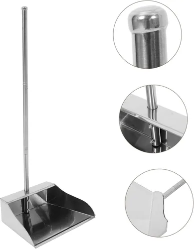Miniatura 6 de DOITOOL Sartenes con mango largo, recogedor vertical de acero inoxidable resistente para vestíbulo, garaje, hogar y, 30.34 pulgadas de longitud