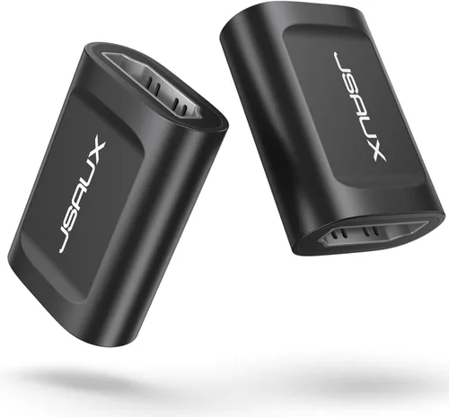 JSAUX Acoplador HDMI hembra a hembra, paquete de 2 unidades, adaptador de conector de extensión HDMI 4K HDR, aleación de aluminio para HDTV, Roku