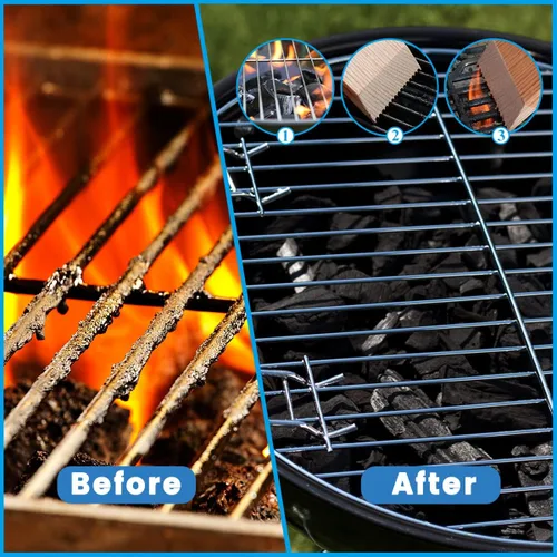 Miniatura 6 de CONSDAN Raspador de parrilla de madera, cepillo de madera de roble soild, raspador de parrilla para parrilla al aire libre, raspador de parrilla sin