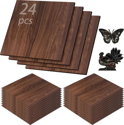 Miniatura 27 de 48 piezas de madera contrachapada de abedul báltico, 12 x 12 x 1/8 pulgadas, 0.118 pulgadas de grosor, madera sin terminar para manualidades, corte