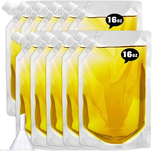 Miniatura 11 de Frascos de Plástico-Corredores de Ron Bolsas de Licor de Plástico para Colar Alcohol, A Prueba de Fugas, Sin BPA, Kit de Frasco de Viaje de Jugo