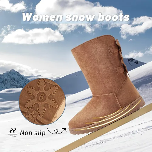 Miniatura 3 de Uoidru Womens Winter Boots For Women Mid Calf Boots Fuzzy Snow Boots Fur Lined Ankle Booties Warm Boots