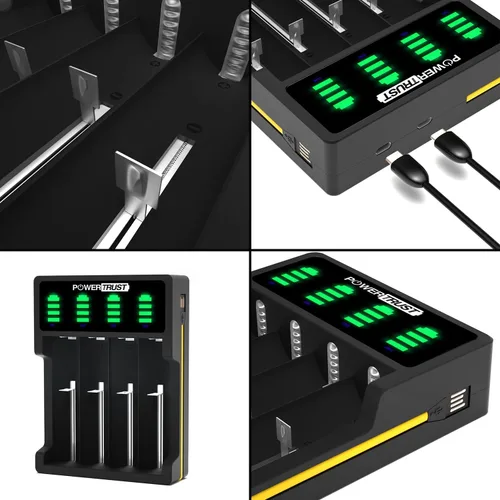 Miniatura 2 de Cargador de batería universal LED de 4 ranuras para 18650 26650 22650 21700 20700 18500 18350 17670 17500 14500 14430 10440 AA AAA AAAA