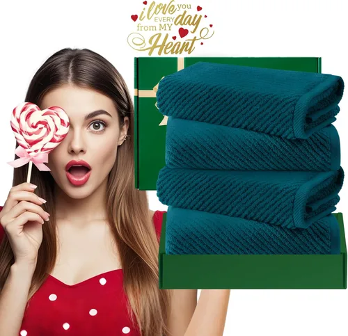 Miniatura 193 de VOOVA & MOVAS Toallas de mano blancas - 100% algodón Ligeras Gruesas Secado rápido Suaves Absorbentes, paquete de 4 piezas grandes de 18