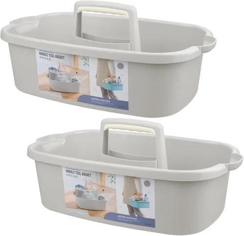 Miniatura 5 de Large Cleaning Supplies Caddy Portable Shower Basket Supply Organizer with Handle Plastic Bucket Tool Storage for Bathroom, Bedroom, Kitchen