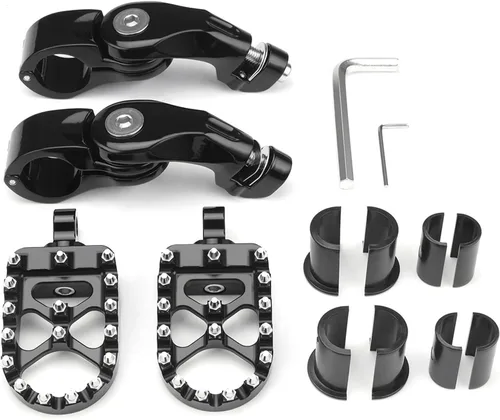 Miniatura 4 de Estriberas para motocicleta, pedales de estribera, estriberas de barra de carretera de 1.25 pulgadas, aptas para Harley Touring Honda, Kawasaki