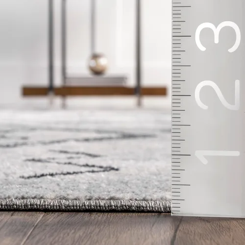 Miniatura 2 de nuLOOM Paige - Alfombra de pasillo con motivo marroquí lavable a máquina, 2 pies 8 pulgadas x 8 pies, color gris