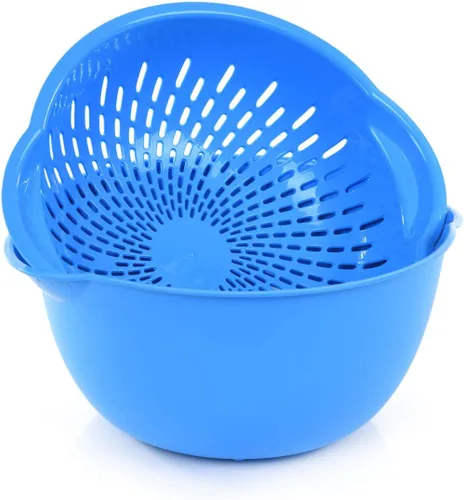 Miniatura 7 de Mintra Home - Tazón para mezclar con colador/colador, 2 piezas (grande, 4.5 L, negro)