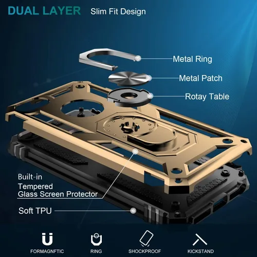 Miniatura 146 de Jeylly Funda para iPhone SE/Funda para iPhone 5S, Exterior de Plástico Duro que Absorbe Golpes + Interior de Silicona de Goma Defensor contra