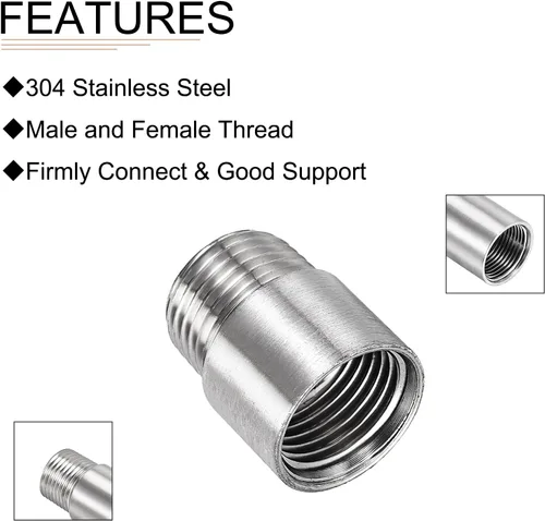 Miniatura 3 de DTGN Accesorios de tubo de extensión de cabezal de ducha de 1.18 x 0.94 pulgadas (largo x profundidad), 1 paquete, bueno para baño, extensión