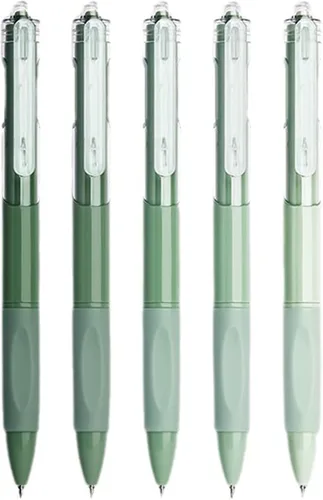 MOZXIRZ 5 piezas de bolígrafos de tinta de gel, bolígrafos retráctiles, bolígrafos bonitos, punta de 0.5 mm, bolígrafo de tinta negra, bolígrafos de